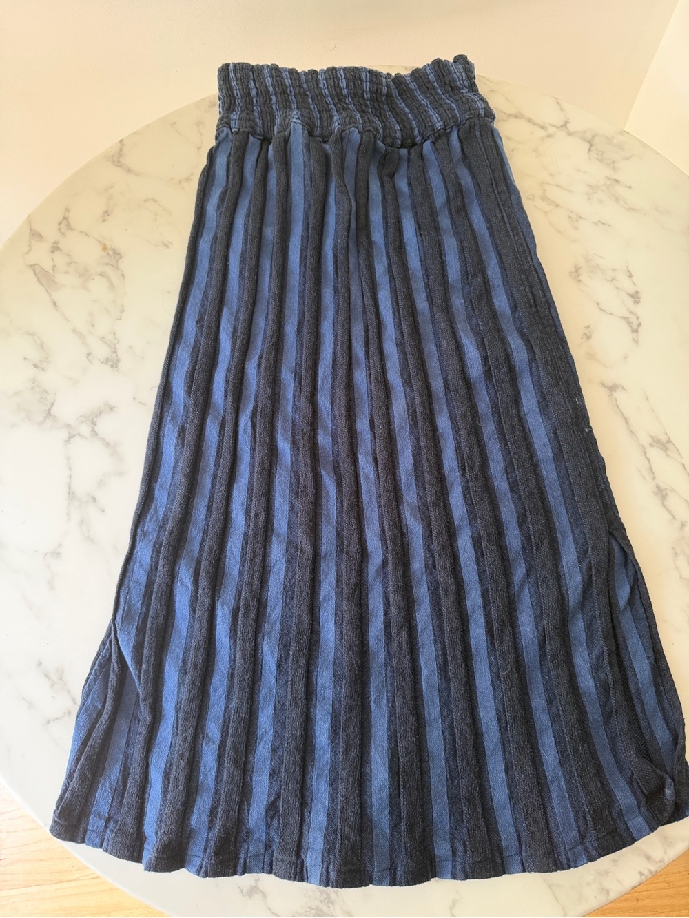 Ace & Jig Blue and Black Ribbed Midi Skirt
